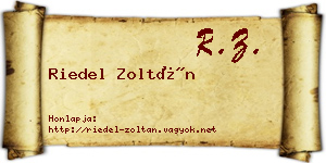 Riedel Zoltán névjegykártya