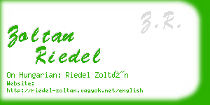 zoltan riedel business card